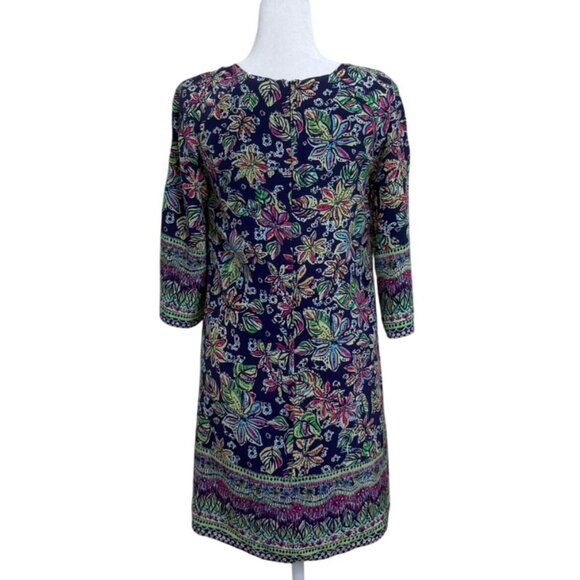 Lilly Pulitzer Silk Shift Rylee Dress Navy Floral Womens Size 6 - Picture 3 of 9
